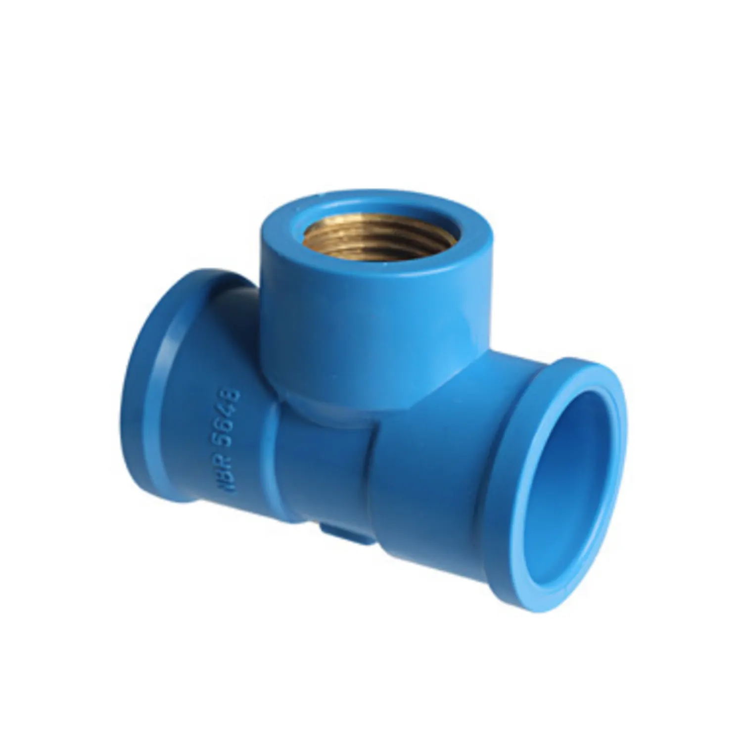 Te LR Bucha Latão Azul 20mm x 1/2" Plastilit